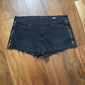 J BRAND Black Shorts With Zipper Detail